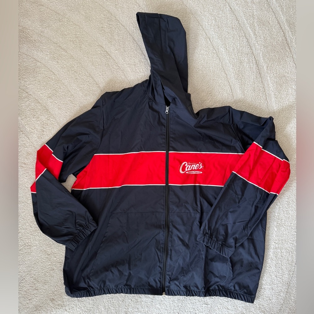 Raising Cane's Navy and Red Windbreaker Jacket